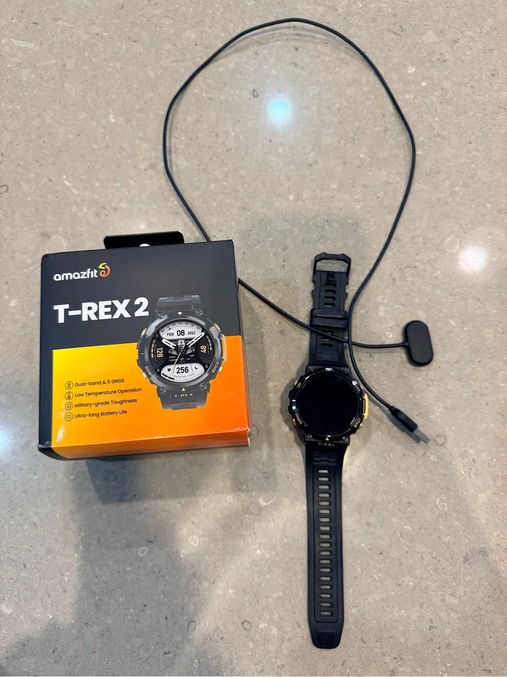 Amazfit T-Rex2 Black Smart Sports Watch with Heart Rate and GPS